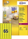 Etiquette Avery L7651Y-100 38,1x21,2mm jaune néon 6500 pièces