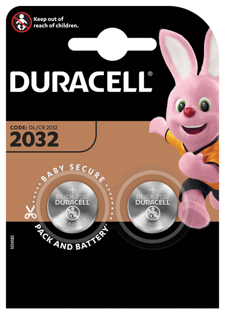 Pile bouton Duracell 2x CR2032 lithium Ø20mm 3V-180mAh
