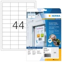 Etiket HERMA 4572 48.3x25.4mm folie wit 880 etiketten