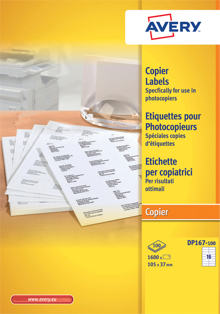 Etiquette Avery DP167-100 105x37mm 1600 pièces
