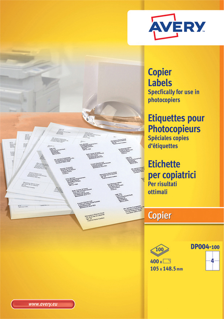 Etiquette Avery DP004-100 105x149mm 400 pièces