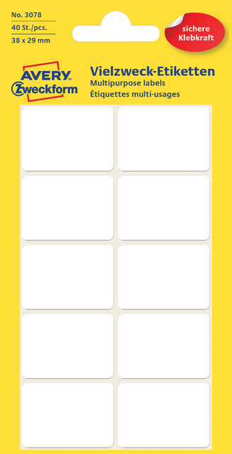 Etiket Avery Zweckform 3078 38x29mm wit 40 etiketten