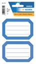 Etiquette cahier HERMA 5714 82x55mm cadre bleu 12 pièces