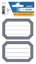 Etiquette cahier HERMA 5719 82x55mm bord gris 12 pièces