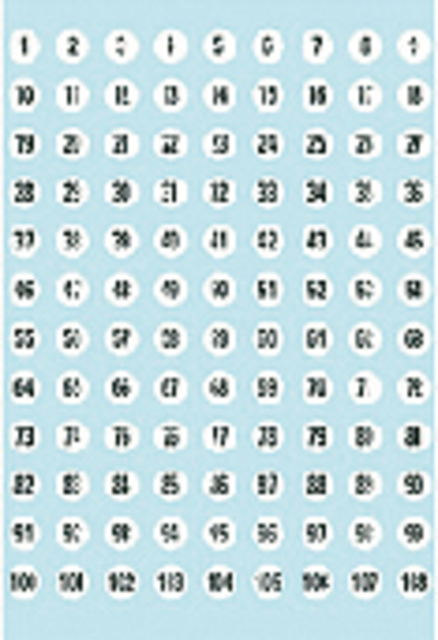 Etiket HERMA 4128 8mm getallen 1-540 540 stuks