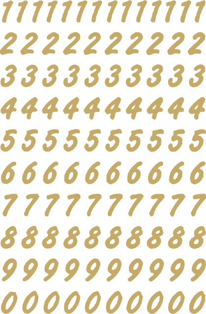 Etiket HERMA 4151 8mm getallen 0-9 goud op transparant 200 stuks