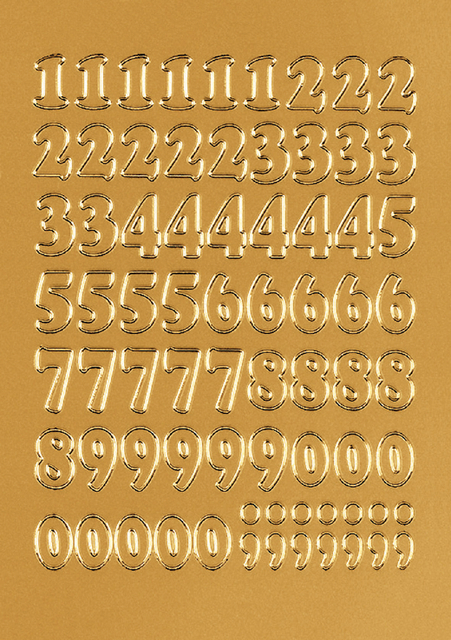 Etiquette HERMA 4184 chiffres 0-9 or 12mm 66 pièces