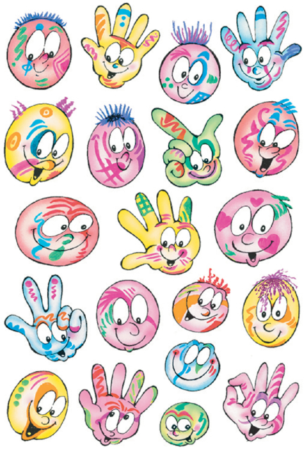 Etiquette HERMA 3531 Visages multicolores