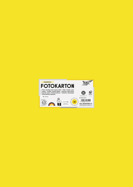 Carton photo Folia 50x70cm 300g 10 feuilles n° 14 jaune soleil