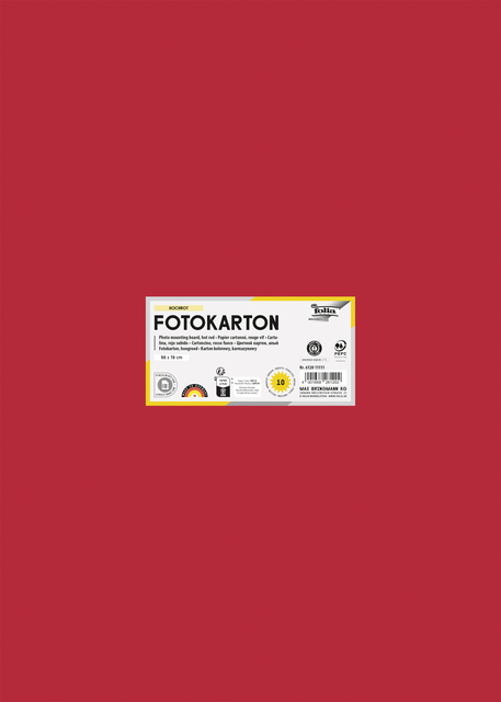 Carton photo Folia 50x70cm 300g 10 feuilles n° 20 rouge