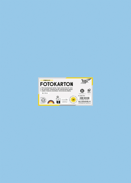 Carton photo Folia 50x70cm 300g 10 feuilles n° 30 bleu clair
