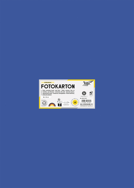 Carton photo Folia 50x70cm 300g 10 feuilles n° 35 bleu roi
