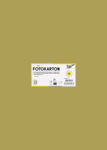 Carton photo Folia 50x70cm 300g 10 feuilles n° 65 doré