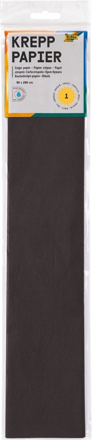 Papier crépon Folia 250x50cm 10 feuilles n° 199 noir