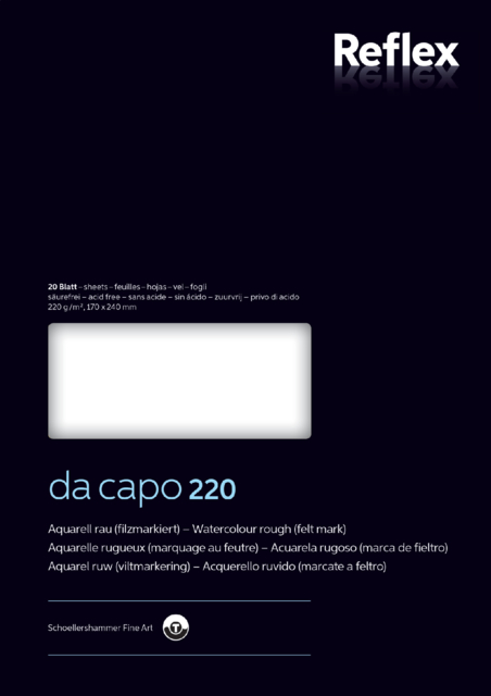 Aquarelblok Dacapo VF5004235 17x24cm 220gr 20v