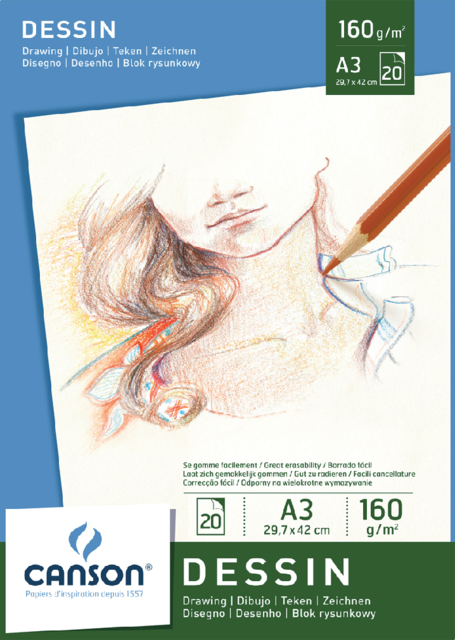 Bloc à dessin Canson Graduate A3 160g 30 feuilles