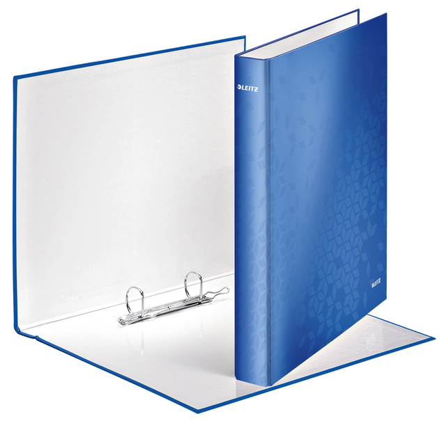 Classeur Leitz WOW A4 maxi 2 anneaux méc-D 25mm bleu