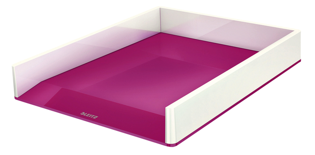 Corbeille à courrier Leitz WOW blanc/rose