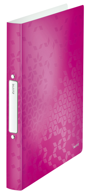 Classeur Leitz WOW A4 2 anneaux méc- O 25mm PP rose