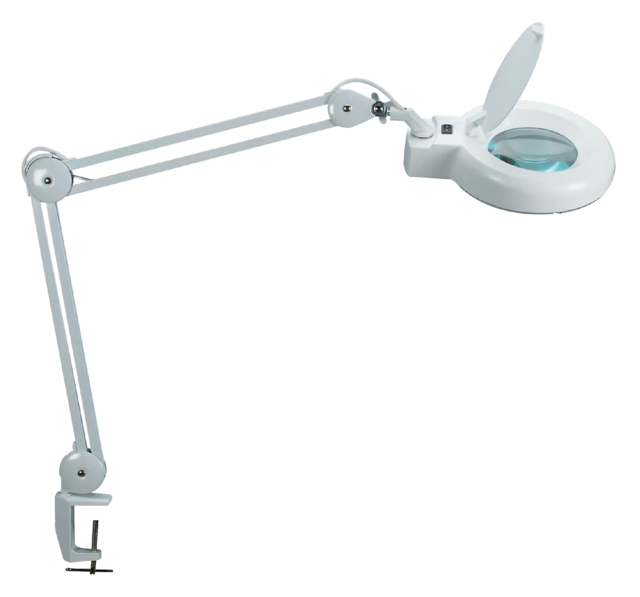 Lampe loupe MAULviso LED avec pince blanc