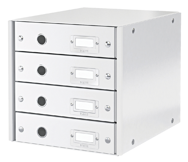 Bloc de classement Leitz Click & Store WOW 4 tiroirs carton recyclé blanc