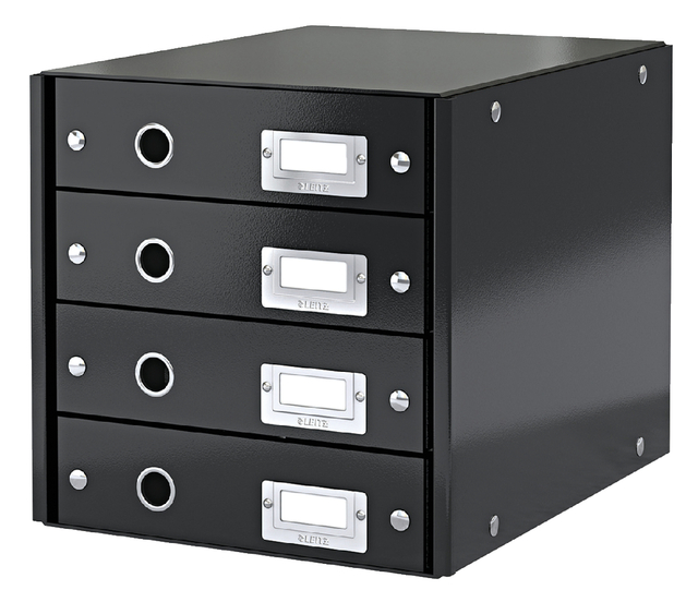 Bloc de classement Leitz Click & Store WOW 4 tiroirs carton recyclé noir