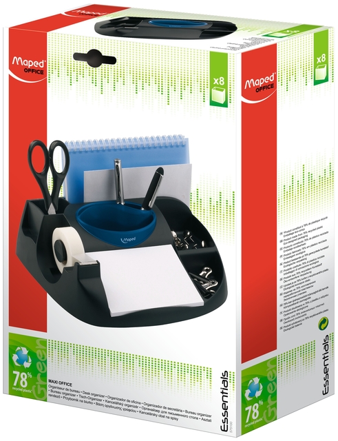 Organiseur bureau Maped Essentials Green Maxi 8 compartiments noir