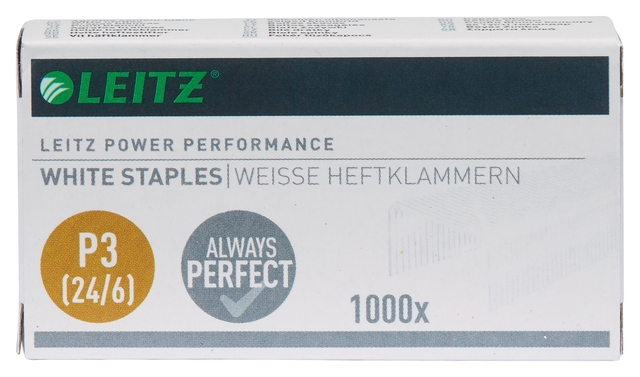 Agrafes Leitz 24/6 blanc 1000 pièces