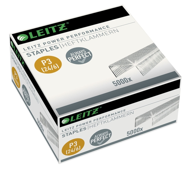 Agrafes Leitz P3 24/6 galvanisé 5000 pièces