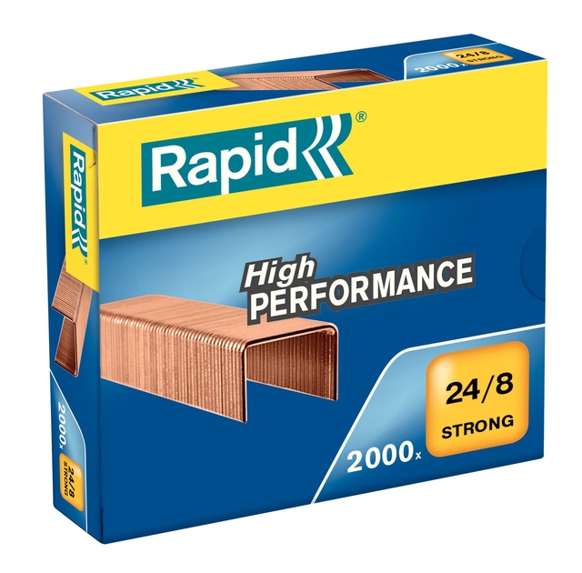Agrafes Rapid 24/8 cuivré strong 2000 pièces
