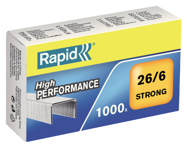 Agrafes Rapid 26/6 galvanisé strong 1000 pcs