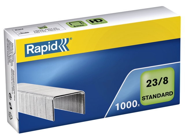 Agrafes Rapid 23/8 galvanisé standard 1000 pièces