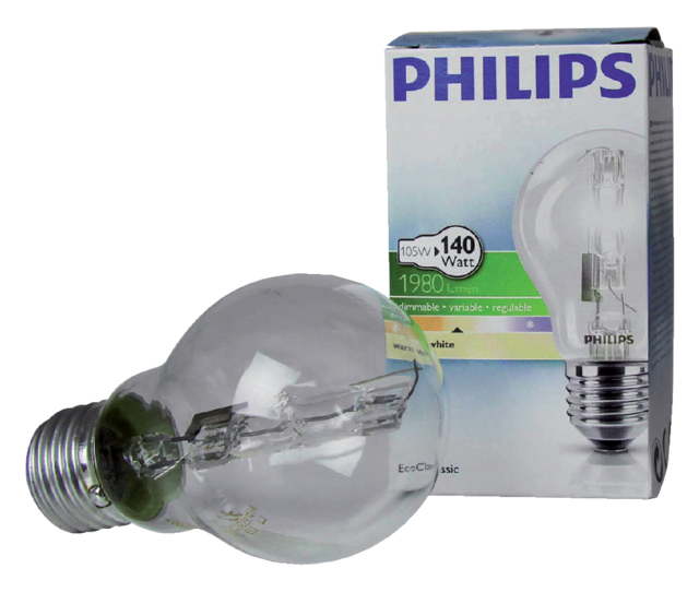 Halogen bulb Philips Eco Classic E27 105W 1980 Lumen