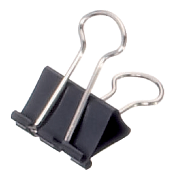Pince à papier MAUL 215 Foldback 25mm noir 12 pièces