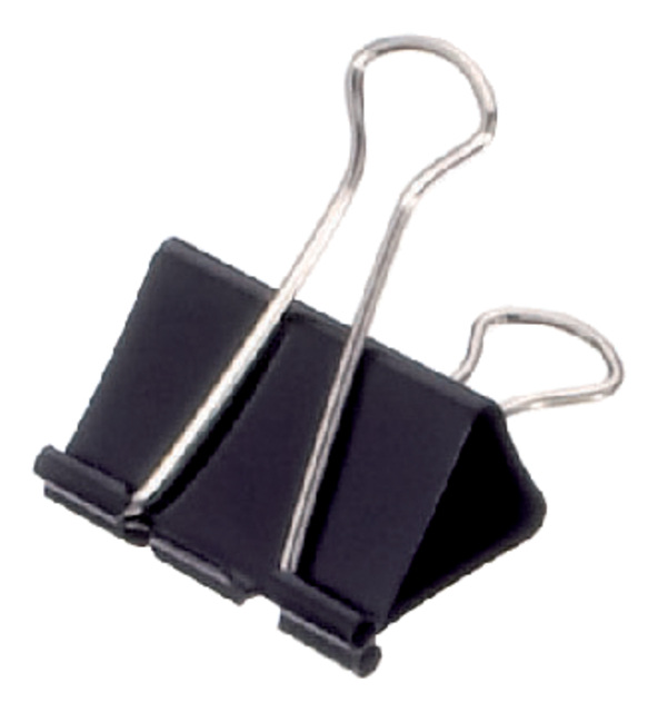 Pince à papier MAUL 213 Foldback 40mm noir 12 pièces