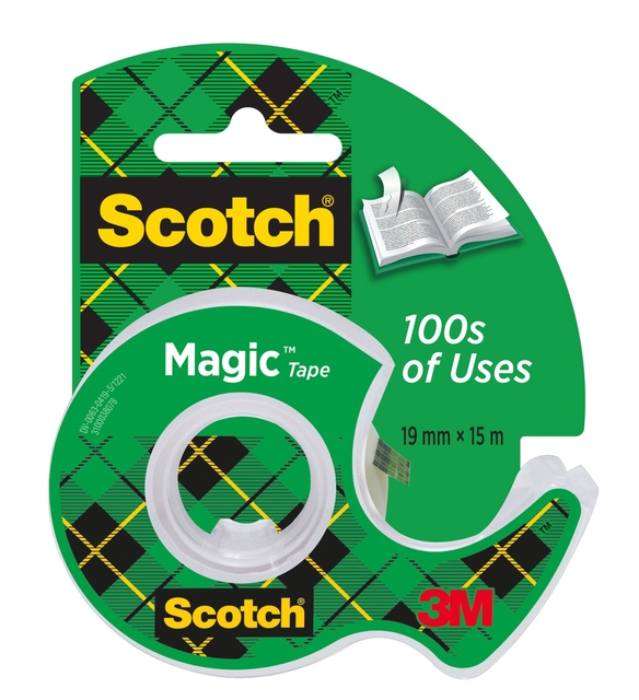 Ruban adhésif Scotch Magic 810 15mx19mm invisible + dévidoir