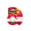 Ruban adhésif Scotch Crystal 600 25mx19mm transparent + dévidoir