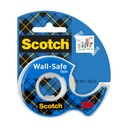 Ruban ahésif Scotch 19mmx16,5m Wall Safe + dévidoir