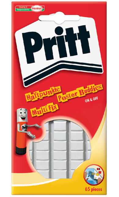 Pastille à fixer double face Buddies Pritt Poster blister 65 pièces