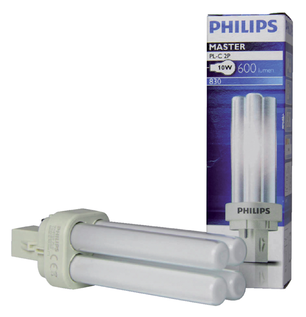 Lampe économique Philips Master PL-C 12 broches 10W 600lm 830 blanc chaud