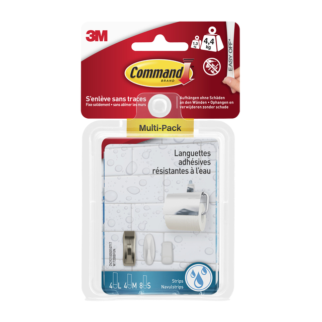 Languettes de fixation Command résistant à l’eau 16 pièces assorti