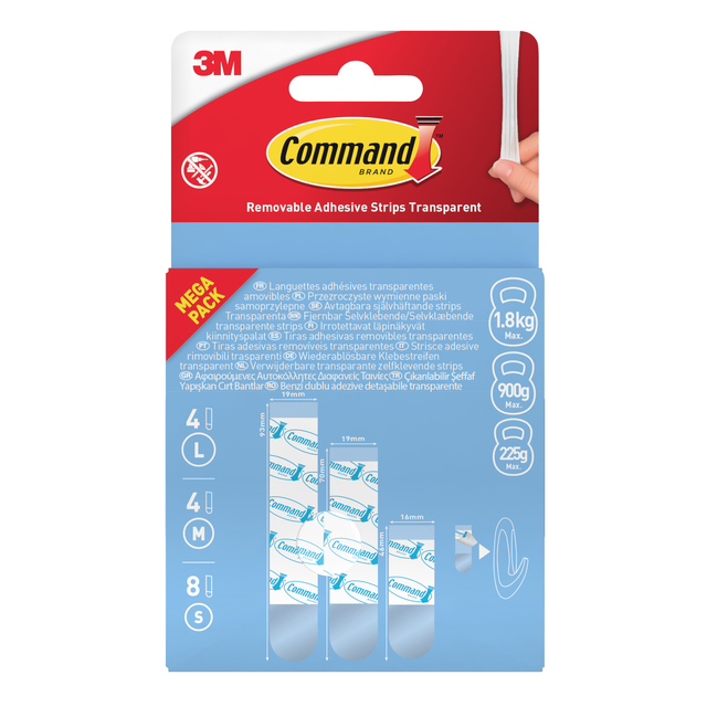 Languette adhésive Command 16 bandes adhésives