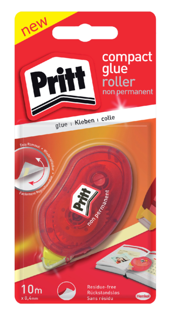 Roller de colle Pritt Compact non-permanent 10m blister