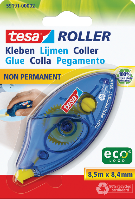 Roller de colle tesa® ecoLogo® non-permanent blister