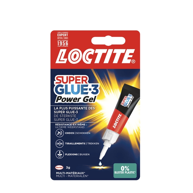 Colle seconde Loctite Powerflex gel tube 3g blister