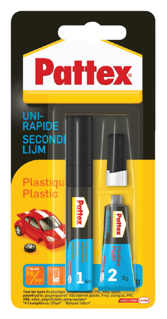 Secondelijm Pattex all plastic tube 2 gram op blister