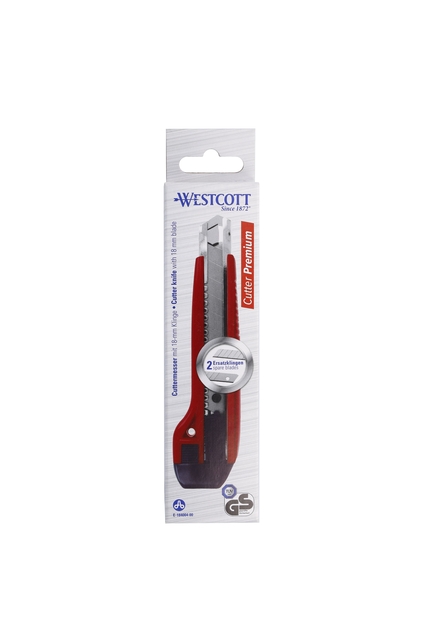 Cutter Westcott Premium 18mm curseur sur glissière rouge