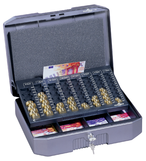 Geldkist Durable 352x120x276mm donkergrijs