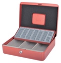 Coffret caisse Pavo avec monnayeur 300x240x90mm rouge