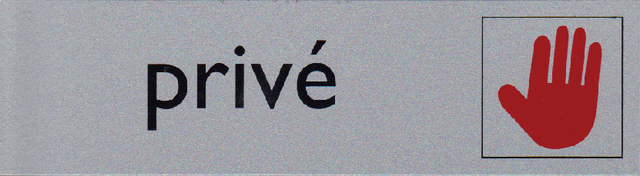 Plaque d'information pictogramme Privé 165x44mm